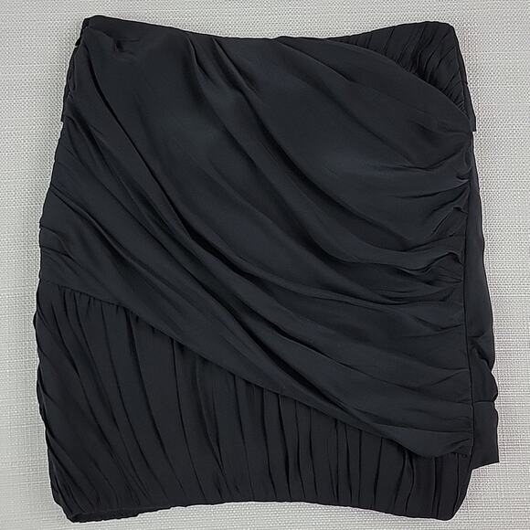 Elizabeth and James Black Silk Twist Knot Pleated Mini Skirt XS - Picture 7 of 14
